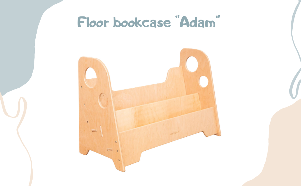 Woodandhearts Montessori bookcase Wooden bookshelf for