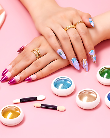 metal chrome nail powder