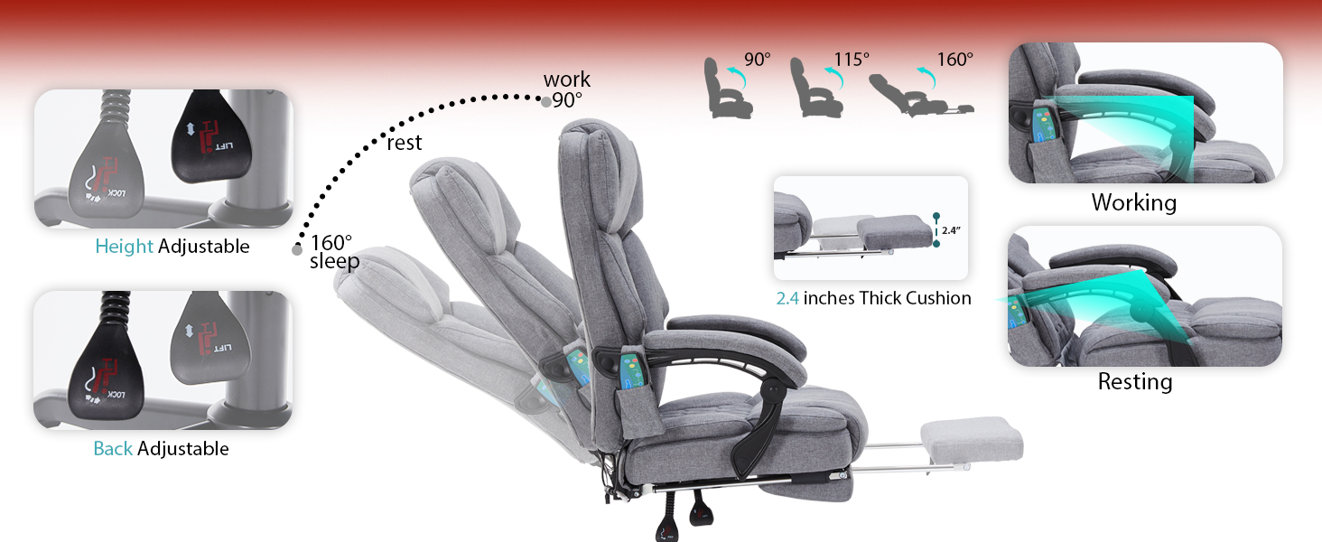 office chair with foot rest