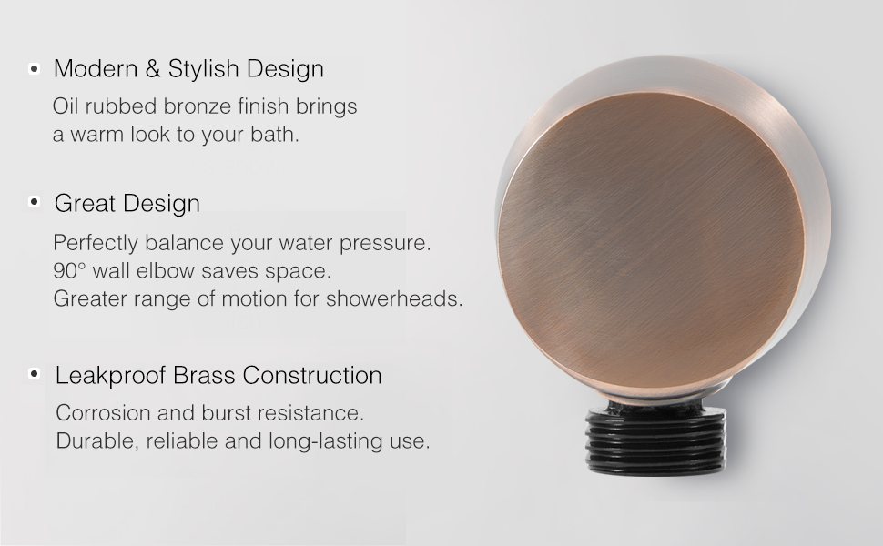 A725ORB Round Drop Ell Handheld Shower Wall Connector, OilRubbed