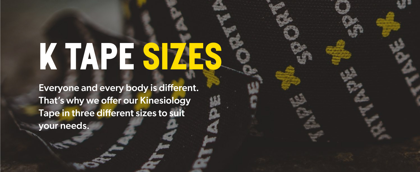 SPORTTAPE Extra Wide Kinesiology Tape 10cm x 5m Black Extra Sticky, Waterproof