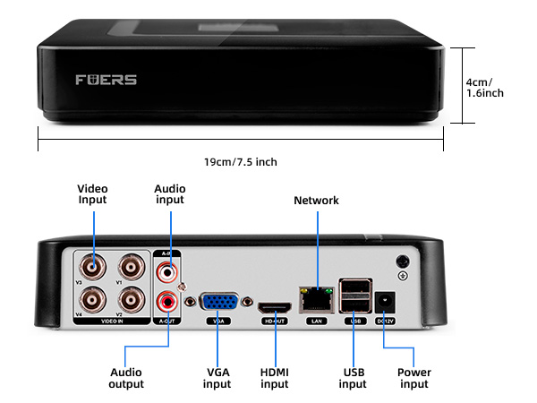 防犯カメラ7channel h.264 digitalvideorecorder Evertech 8 Channel H.265 H.264 Security DVR w 2TB CCTV