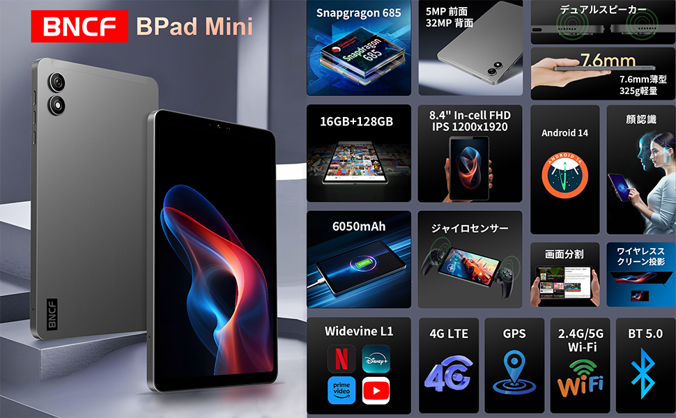 Amazon.co.jp: 2024 First Release BNCF Bpad Mini Android 14