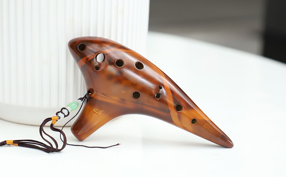 AIMEIS Ocarina 12 Hole AltoC Straw Smoked ocarinas Musical