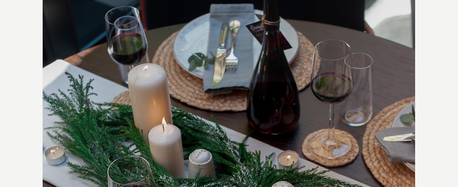Round Placemat Natural Extra Wide Woven Placemats For 4 Pack Braided Placemats Heat Resistant 