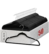 Home-it Premium Velvet Hangers 50 Pack - Ultra Thin Black Suit Hangers Non Slip - Heavy Duty Clot...