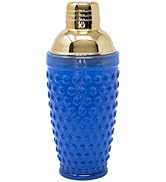 Lilly Pulitzer Hobnail Glass Cocktail Shaker with Gold Lid, Cute Bar Accessories, Drink Shaker fo...