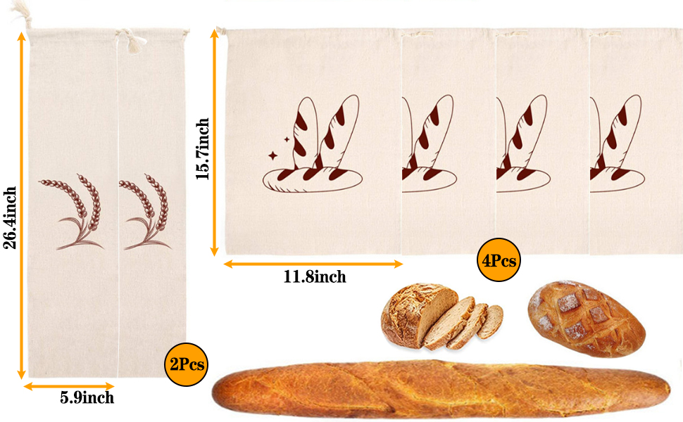 Bread Bag, Linen Bread Bags for Homemade Bread, Reusable Bread Bags Food Storage