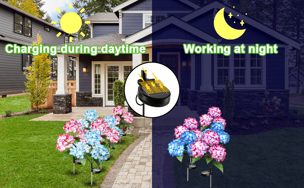 Solar Lights Flowers Outdoor Waterproof