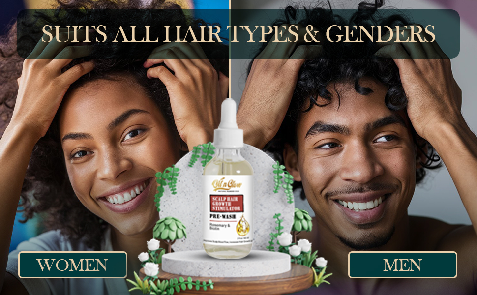 rosemary and biotin pre-wash scalp and hair treatment oil for hair growth stimulation 