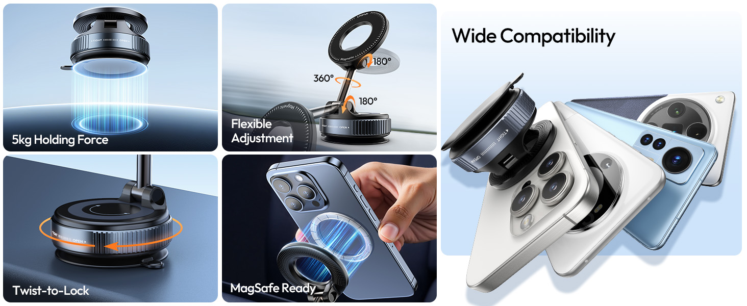 ULANZI Upgraded Smartphone Vacuum Suction Mount(Black)