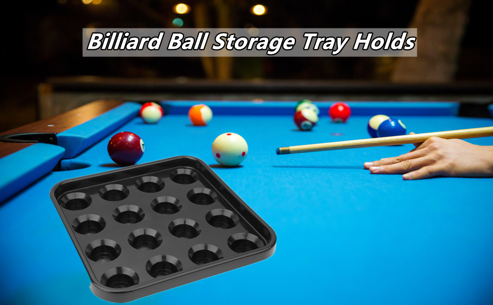 Alomejor Black Billiard Ball Tray Box Holder Case Holds 16 Balls