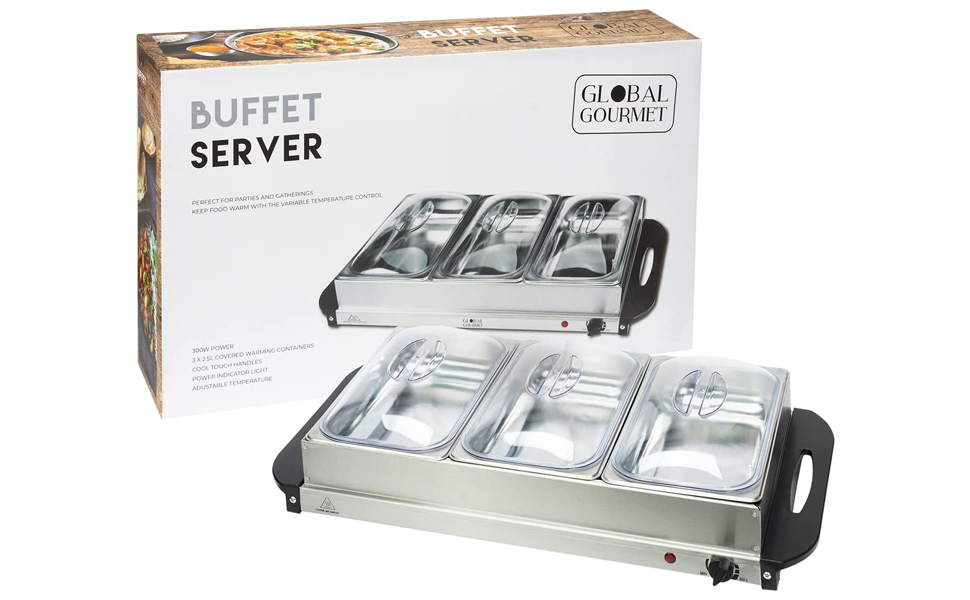 Global Gourmet by Sensio Home Electric Warmer and Buffet Server with 3