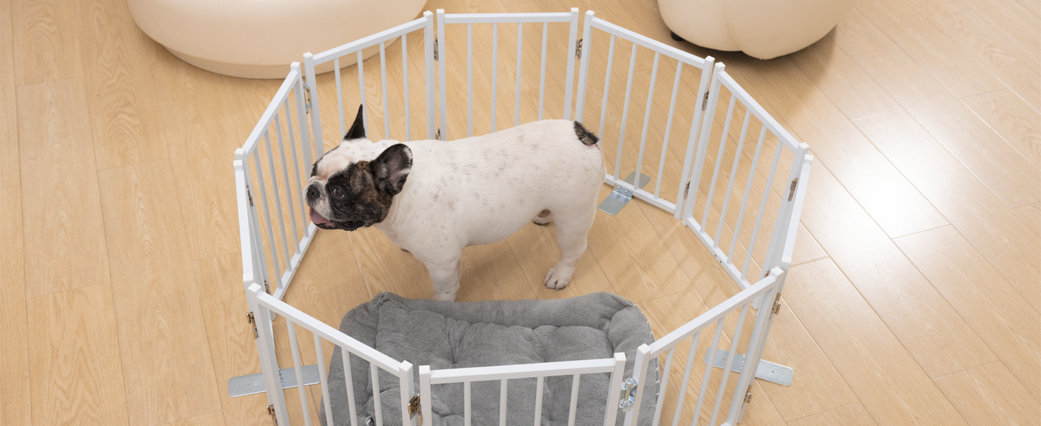 free standing small dog gate short indoor folding puppy fence foldable pet