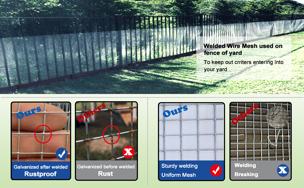 Rocicmhy 48x100 Hardware Cloth 1/2 Inch 19Ga,Chicken Coop Wire,Hot