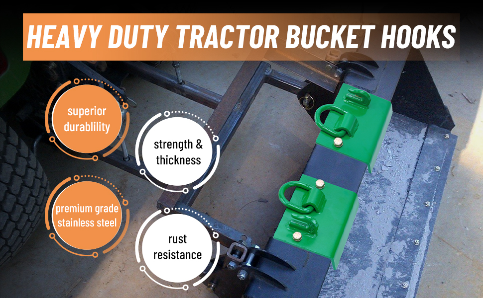 SPARKWHIZ Tractor Bucket Hooks, 5/16 Bolt On Grab Hooks with 1/2