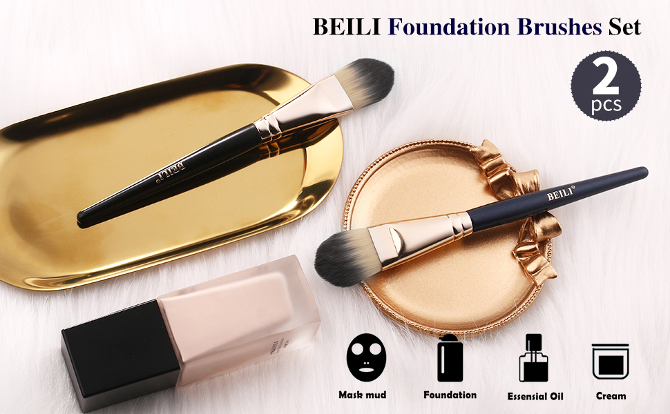 BEILI 2Pcs Foundation Brush Set