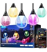Govee Outdoor Clear Bulb String Lights, 96ft RGBWIC Outdoor Lights with 30 Dimmable Warm White LE...