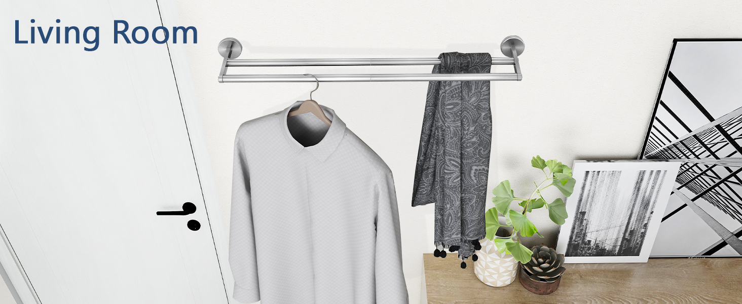 JIAPAIDUO Double Towel Bar, 24 Inch Towel Racks for