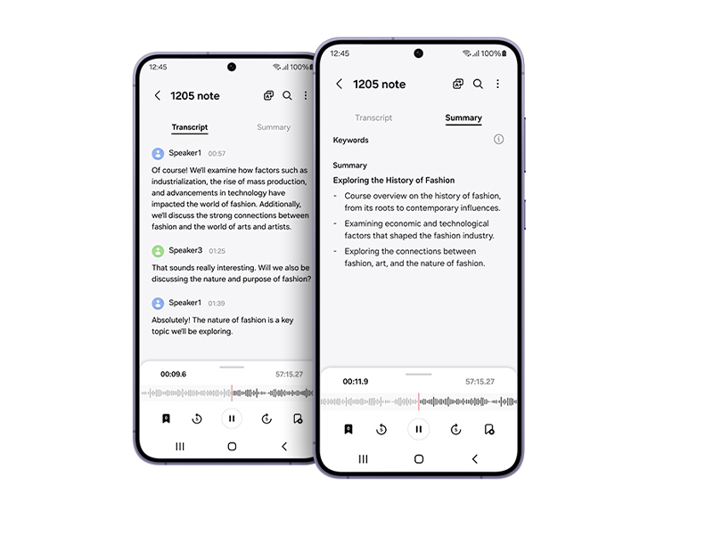 Samsung KI Transkriptions-Assistent zum zusammenfassen deiner Sprachaufnahmen mit dem smartphone