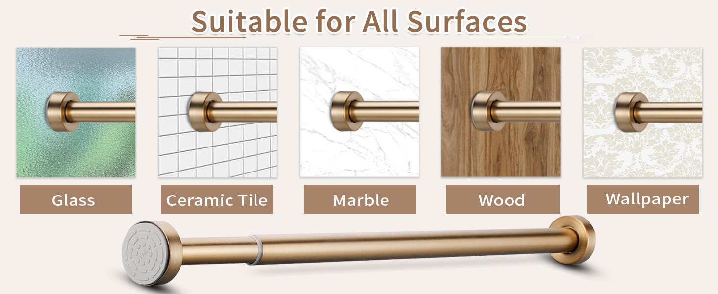 YNL Spring Tension Curtain Rod, 2436 inches Adjustable Expandable Spring Curtain