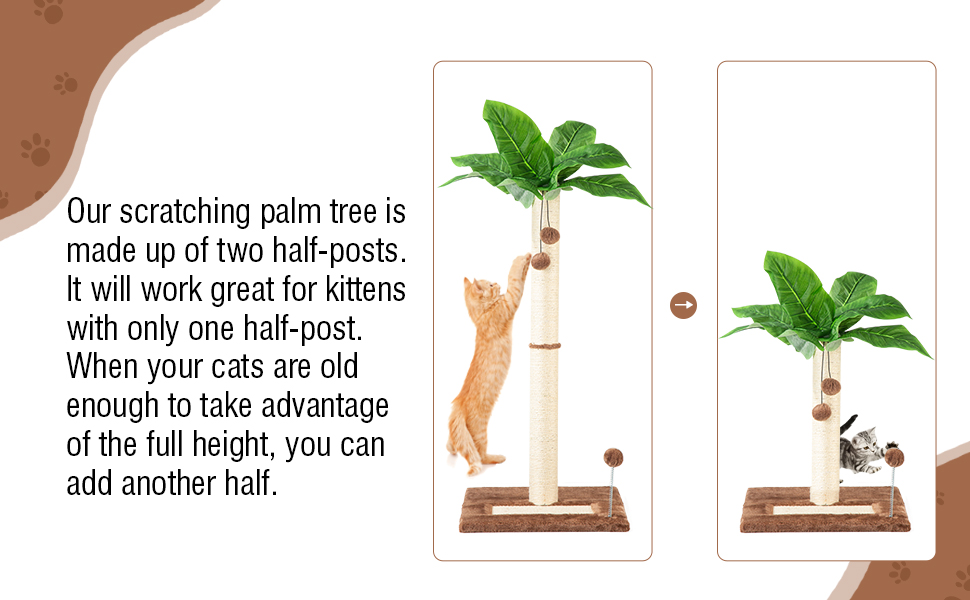 Leisuremix Cat Scratching Post 31.5" Tall Sisal Scratch