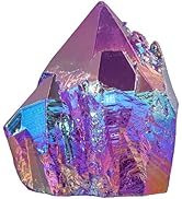 rockcloud Natural Titanium Coated Purple AB Crystal Cluster Irregular Reiki Crystal Geode Mineral...