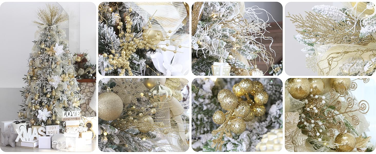 Gold twigs on a Christmas tree