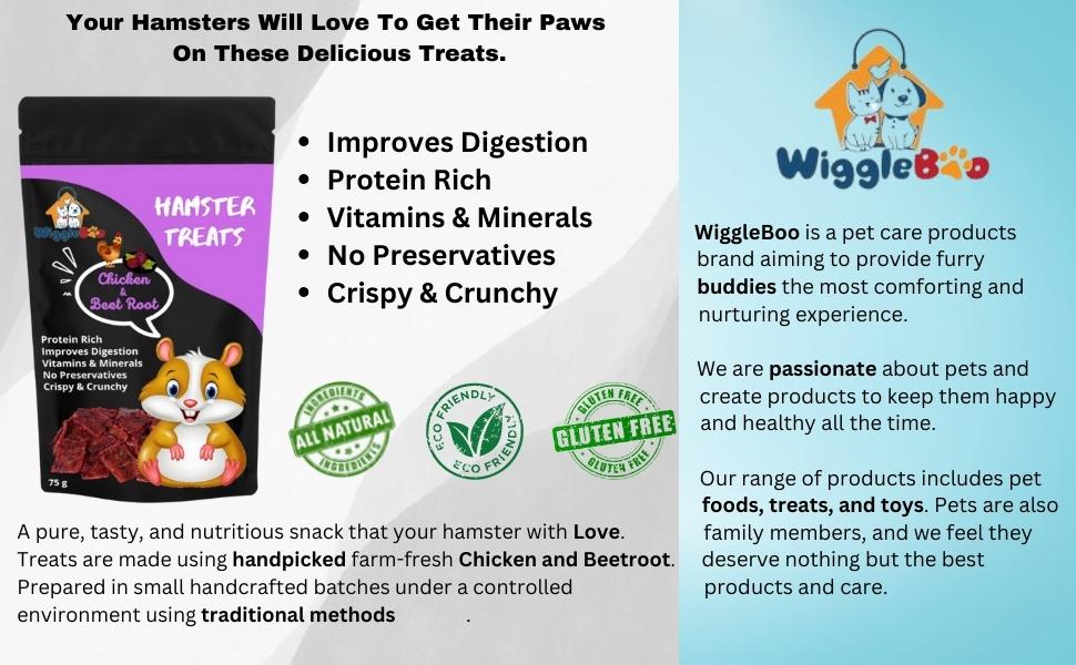 WiggleBoo Chicken & Beetroot Hamster Treat Helps Immune system
