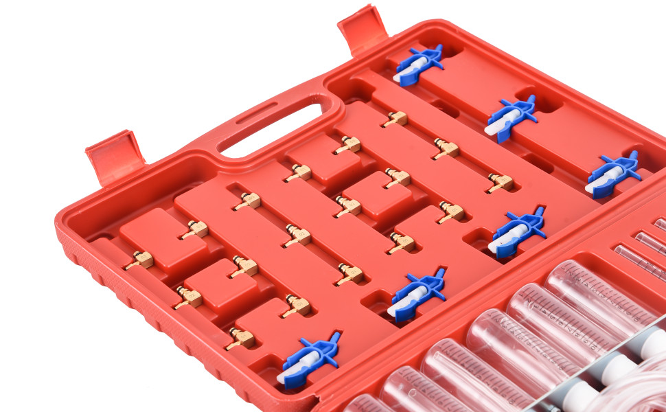 DHA Diesel Injector Tester 6 Cylinder Diesel Fuel Injector Flow Tester Meter Adaptor Set, Common