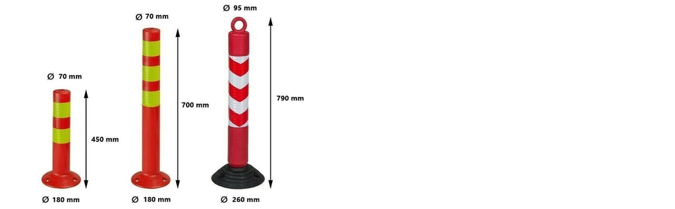 Absperrpfosten, Leitpfosten, Poller in 3 Varianten und Grössen (790 x ...