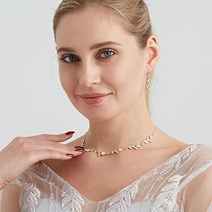 rose gold bridesmaid necklace earrings sest of 4 6 8