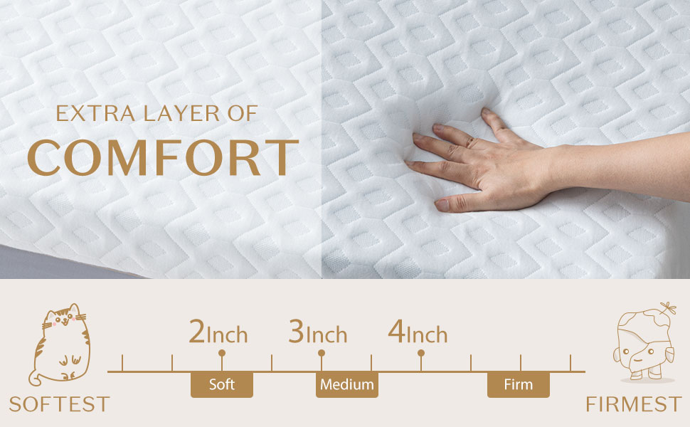 BedStory Mattress Topper Full Size, 2 Inch Gel Memory Foam Mattress