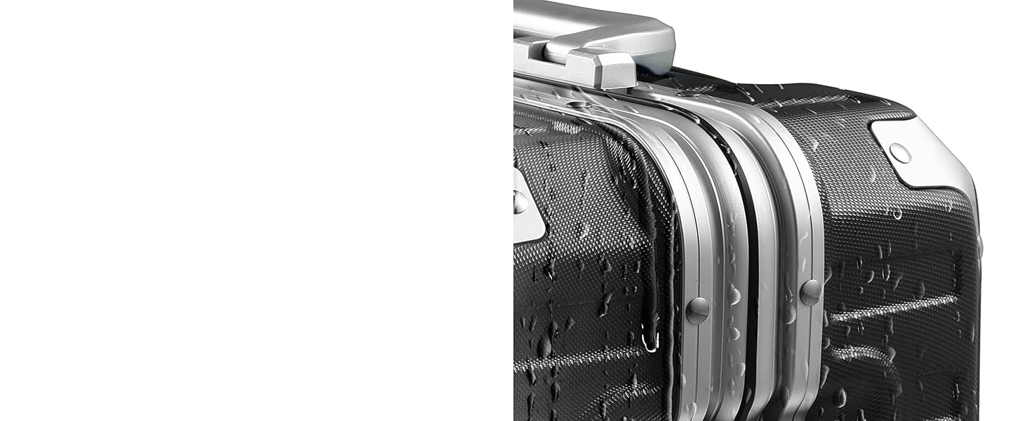 LUGGEX Hard Shell Carry On Luggage with Aluminum Frame 100 PC No Zipper Suitcase