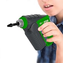 Boy holding an electric screwdriver