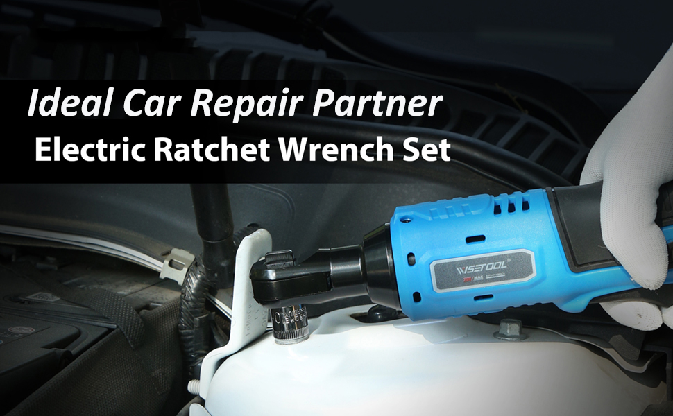 WISETOOL 20V Cordless Electric Ratchet Wrench Set,3/8" Power Ratchet