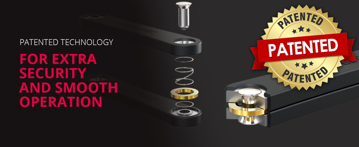 Foldylock Elite, patented technology for extra security & smooth operation, heavy duty anti theft