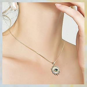 Amazon.com: OXOXEYE Evil Eye Necklace Dainty Gold Necklace