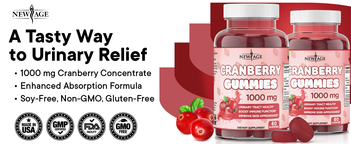 NEW AGE Cranberry Gummies Urinary Tract Health Gummies