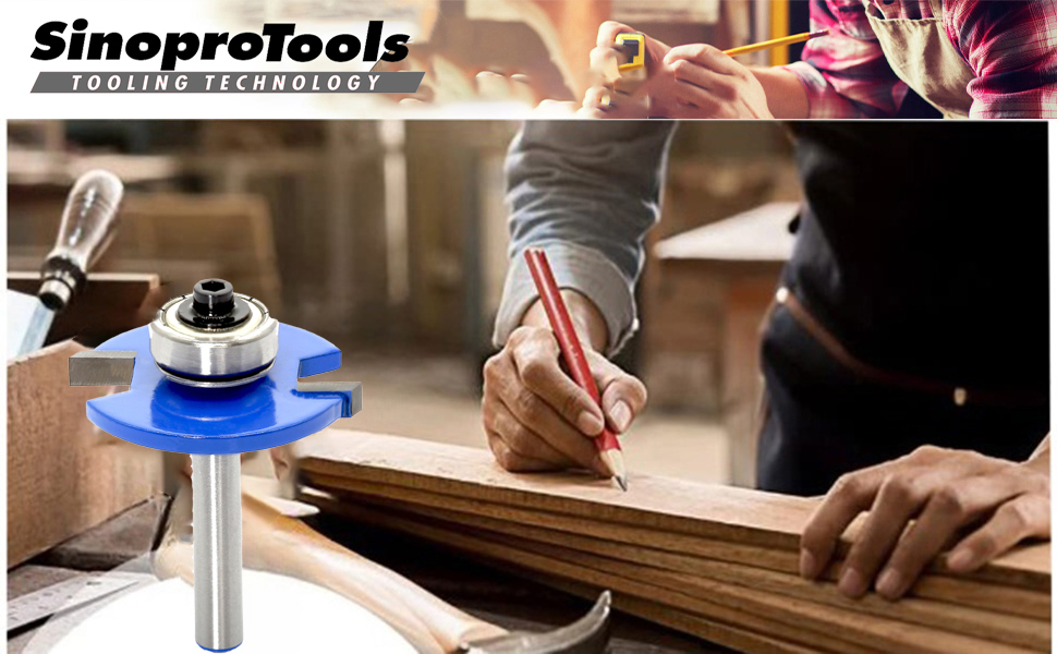 Sinoprotools Biscuit Router Bit 1/4 Inch Shank, Biscuit Joint Slot