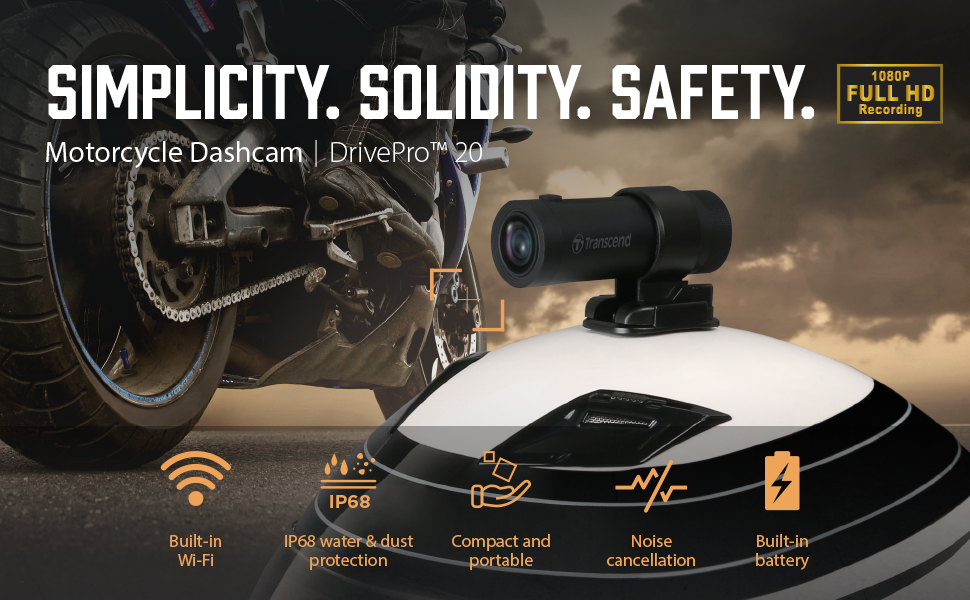 Amazon.com: Transcend 64GB, 2K 1440p Motorcycle Dash Cam