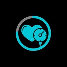 Heart-shaped icon representing heart data readout