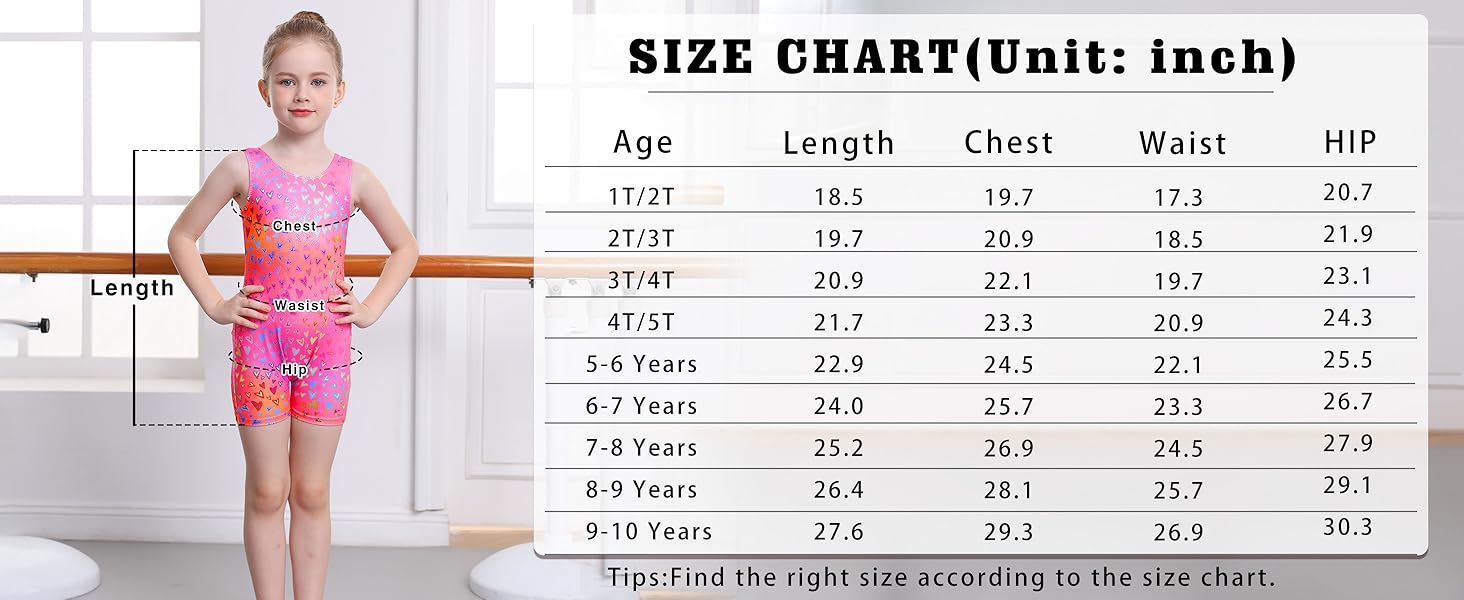 Girls Leotards Pink Hearts