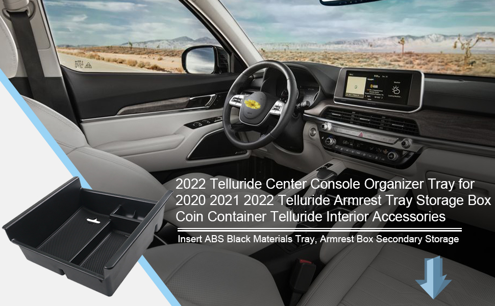 CDEFG for 2023 Telluride Center Console Organizer Tray for