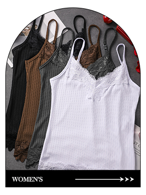 Fourluoo 4 Pcs Women's Long Lace Tank Tops lace Camisole