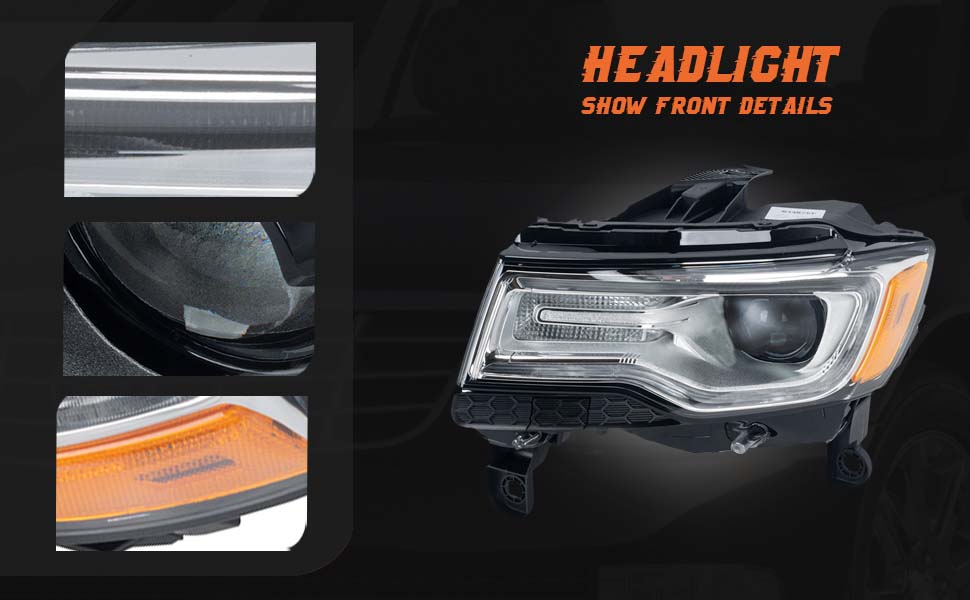 Partzer Headlights Assembly Xenon HID Headlight Compatible