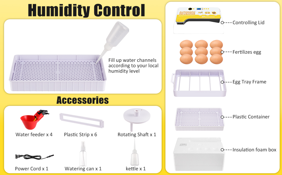 Sailnovo Eggs Incubators for Hatching Eggs with LED Light