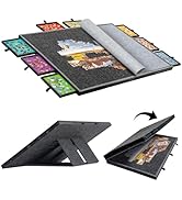Becko US Jigsaw Puzzle Board with 6 Sorting Trays, Foldable Stand for Adjustment, Felt Cover for ...