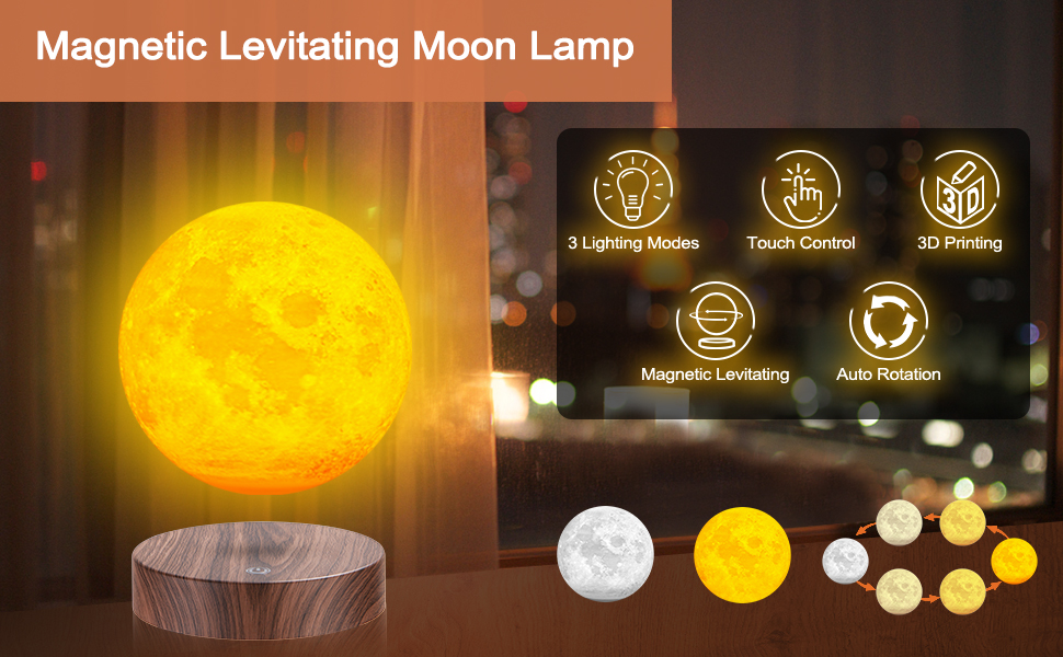 Amazon.co.jp : 磁気浮上回転3Dプリンティングムーンライト