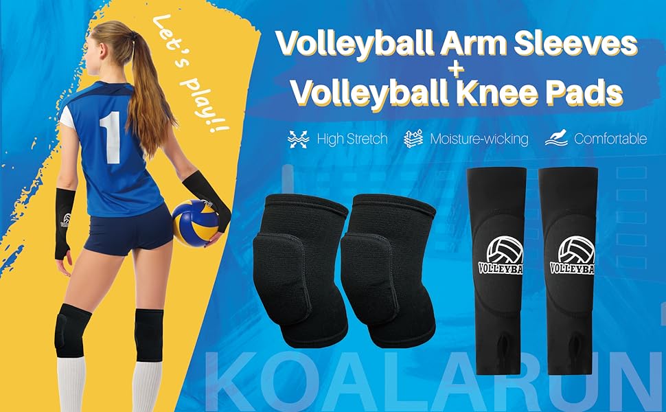 Volleyball Knee Pads and Arm Sleeves Set
